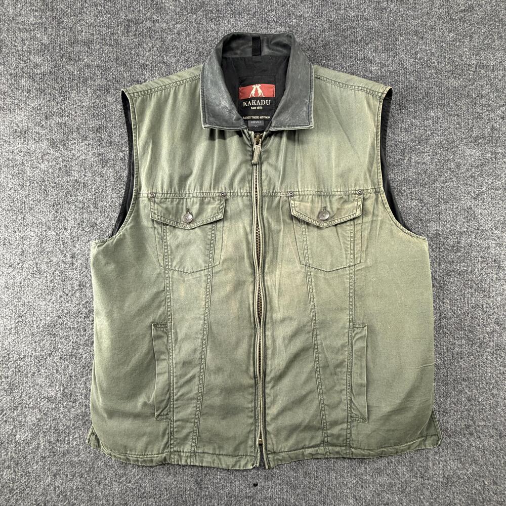 Kakadu Concealed Carry Vest Mens XL Green Canvas Gunn Worn 8MV03